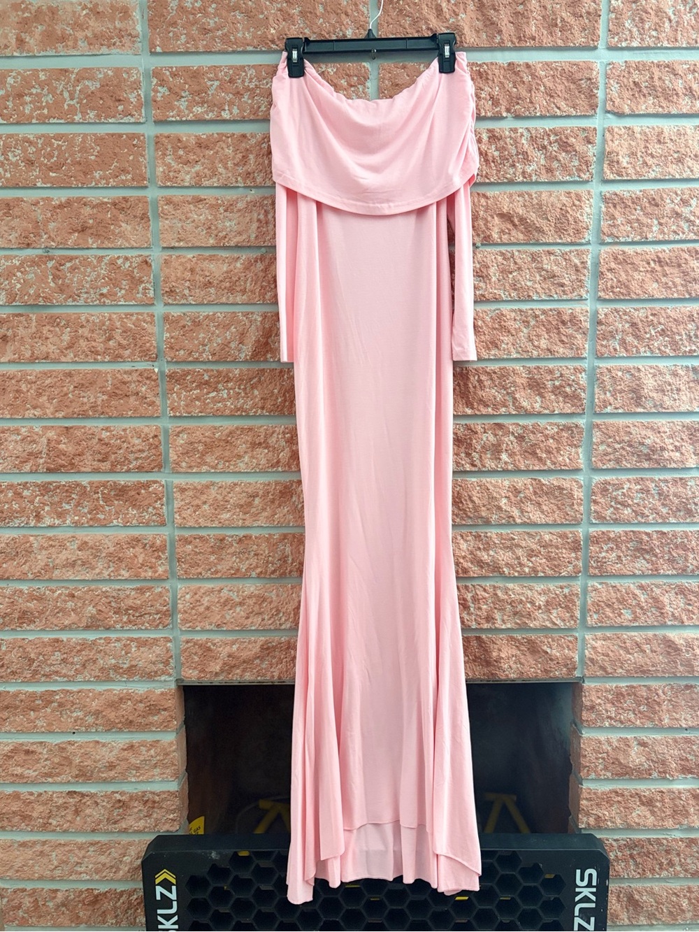 Off-Shoulder Long Pink Women's maternity dress